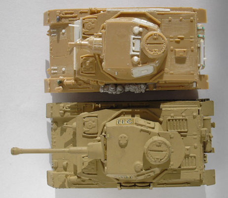 Top view of Panzer IV Ausf.D next to Panzer IV F2