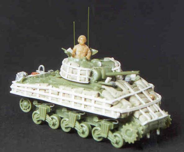 Sherman with sandbag armour