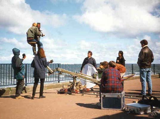 Shooting a pop video, Whitley Bay